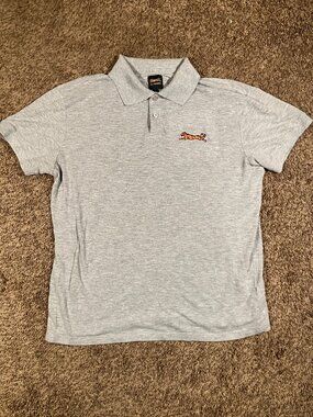 Le TIGRE Men's Bridge Short Sleeve Polo Shirt Grey Large